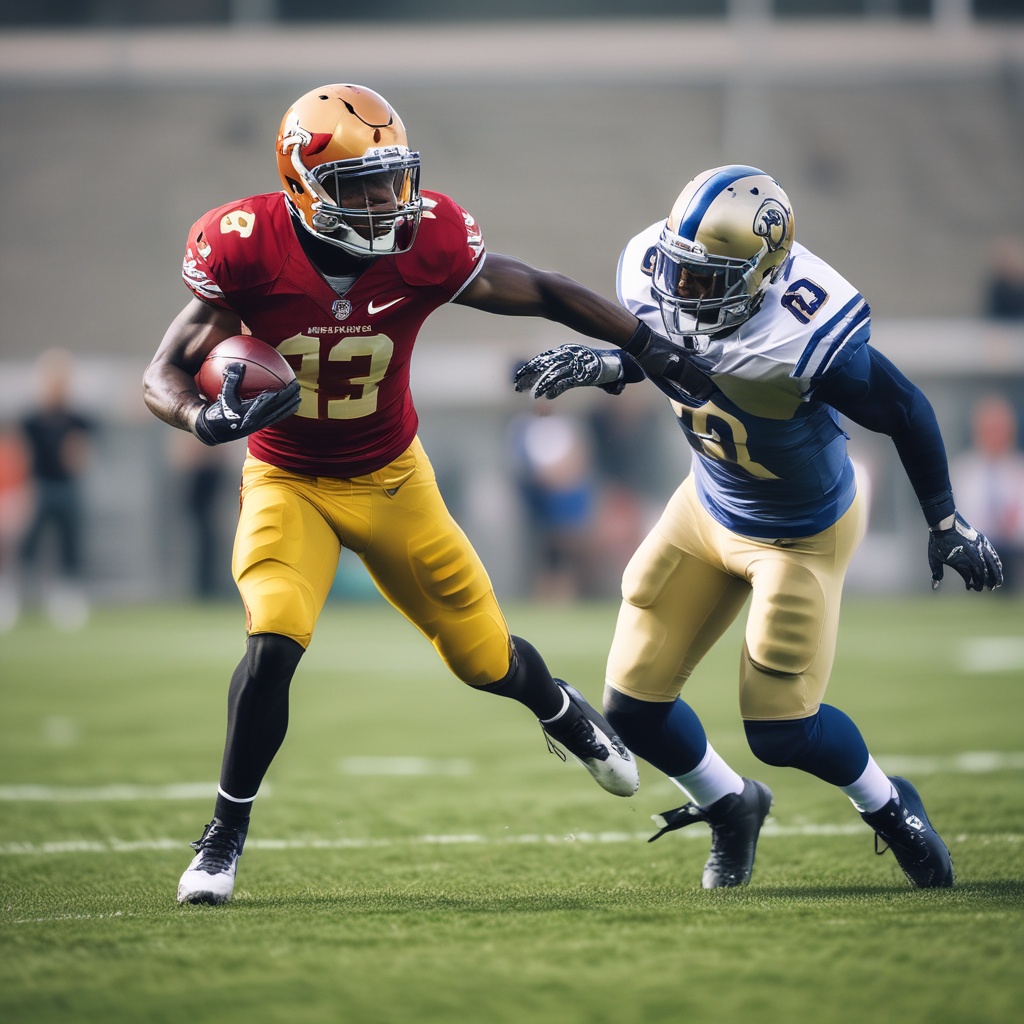 Cornerback player in action