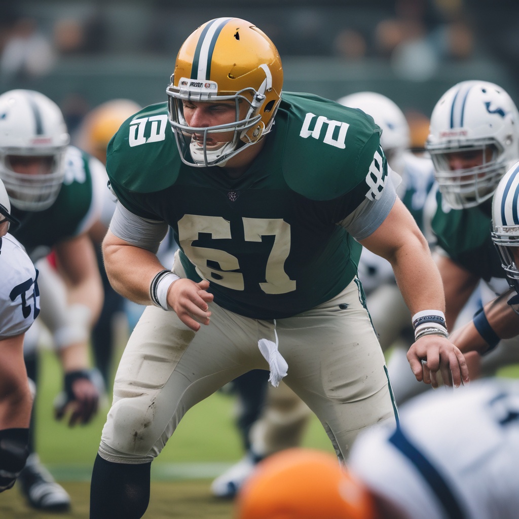 Offensive Line player in action